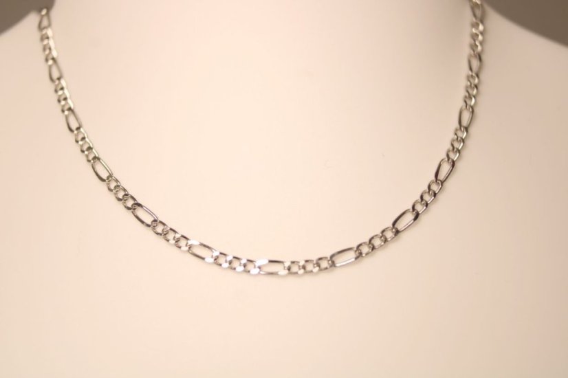 Strieborná retiazka Figaro, rhodium, 45 cm, 2,61 g, 925/1000