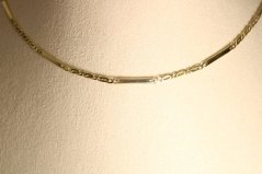 Zlatá retiazka kombinovaný vzor snail s platničkami, žlté zlato, 38,5 cm, 5,88 g, 14 karátov 585/1000