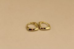 Náušnice - štvorcové kruhy - pozlátené striebro