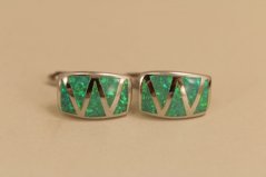 Náušnice - zelený opál - francúzske zapínanie - rhodium - striebro