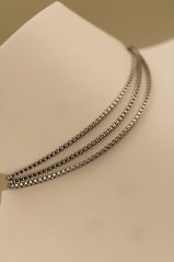 Retiazka- UNISEX- vzor Cube- štvorcové očká- chirurgická oceľ