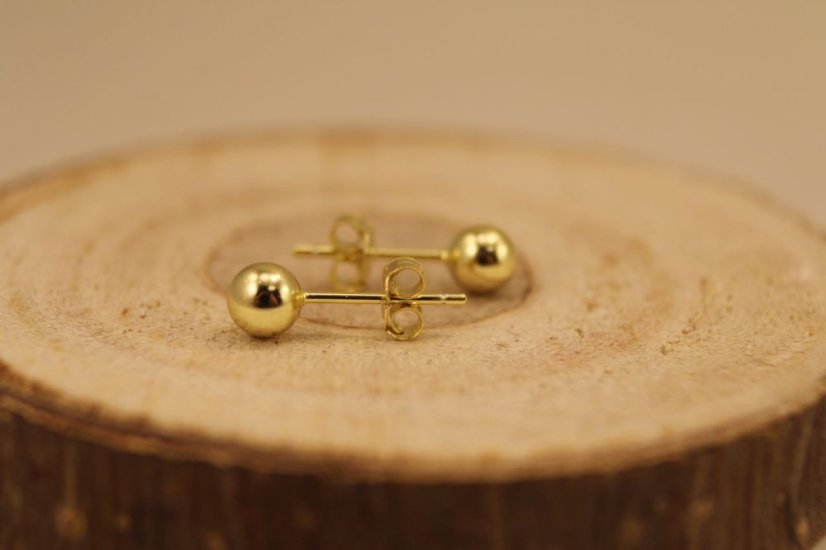 Náušnice-guličky-UNISEX- puzetky- pozlátené striebro