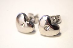 Náušnice- srdiečka- číry zirkón- puzetky- chirurgická oceľ