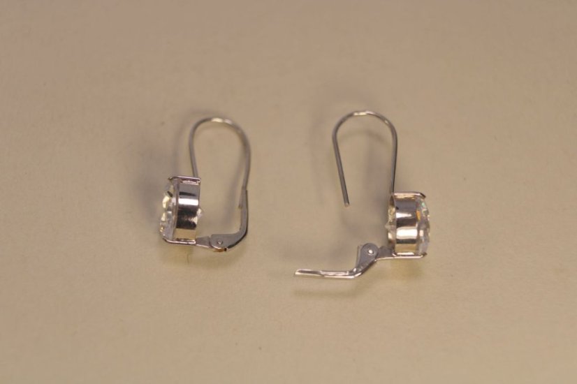 Náušnice-číry zirkón-biele zlato-14 karátov