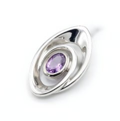 Prívesok- fialový Ametyst- rhódiované striebro- 925/1000