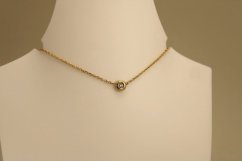 Retiazka - celebritka- diamant- 0,03 ct- žlté zlato- 14 karátov