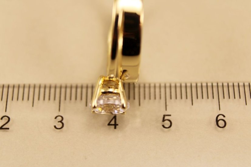 Zlatý prsteň, žlté zlato, číry zirkón, veľkosť 64, 3,00g 14k 585/1000