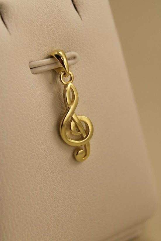 Prívesok- husľový kľúč- pozlátené striebro