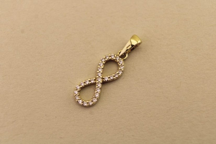 Zlatý prívesok - Zirkónové nekonečno - Žlté zlato - 14k