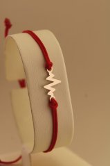 Šnúrkový náramok - Tĺkot srdca - Žlté zlato - 14k