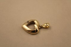 Prívesok- srdce- číry zirkón- žlté zlato- 14 karátov