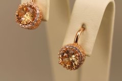 Náušnice-žltý zirkón-číre zirkóny-patent-striebro