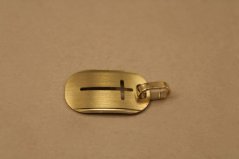 Prívesok- platnička- krížik- žlté zlato- 14 karátov