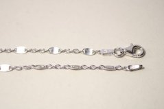 Strieborná retiazka s oválnymi platničkami, rhodium, 45 cm, 3,43 g, 925/1000