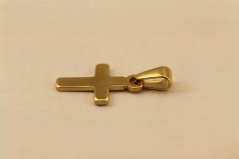 Prívesok- križik- hladký- pozlátená chirurgická oceľ