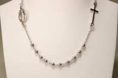 Strieborný ruženec náhrdelník na krk, rhodium, 50-54,5 cm, 8,39 g, 925/1000