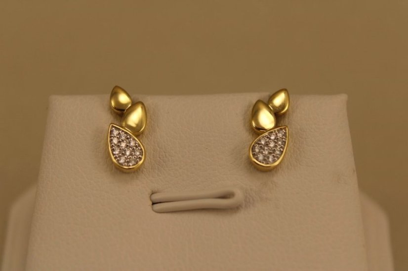 Náušnice-diamanty 0,060 ct-H/Si-žlté zlato-puzetky-14 karátov