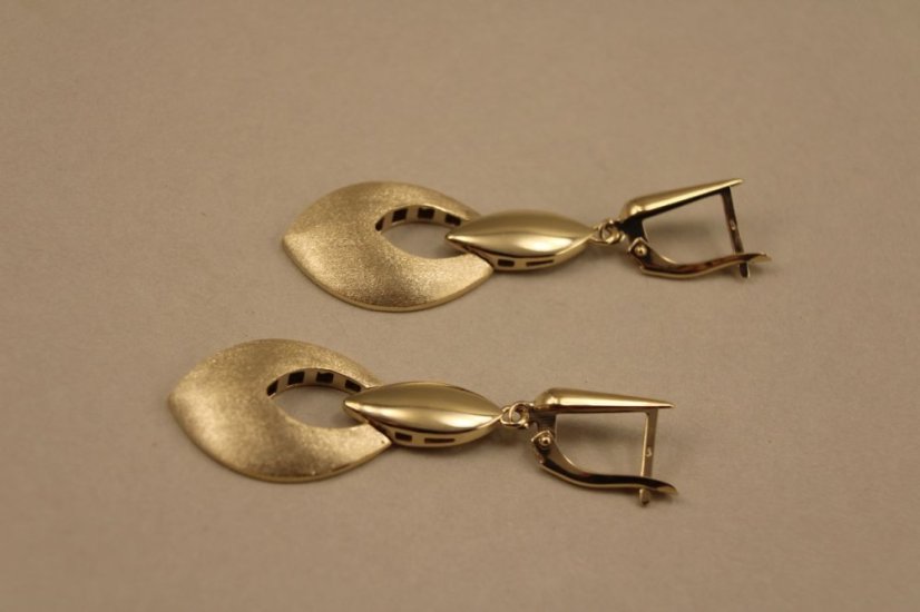 Náušnice- visiace - francúzske zapínanie- žlté zlato- 14 karátov