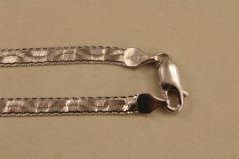 Retiazka-vzor Snake- biele zlato- 14 karátov