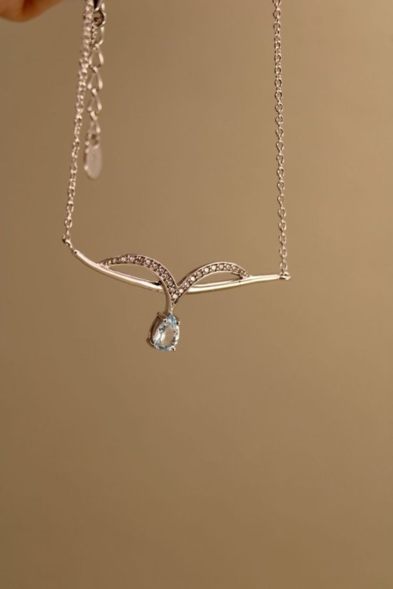Celebritka -Topás-číre zirkóny-rhodium-striebro