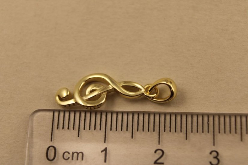 Prívesok- husľový kľúč- pozlátené striebro