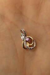 Prívesok-Topás-Ametyst-číre zirkóny-rhodium-kombinované striebro