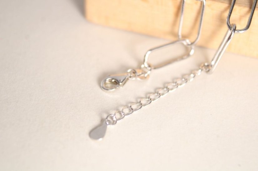 Strieborný náramok v modernom štýle, rhodium, 17-20 cm, 4,17 g, 925/1000
