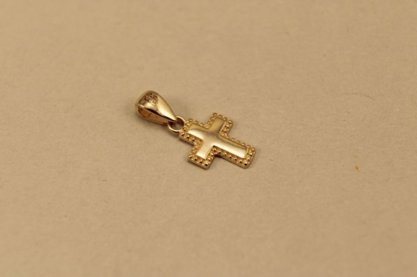 Zlatý prívesok krížik, žlté zlato 0,50g 14k 585/1000