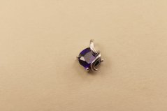 Prívesok - fialový zirkón - patent - rhodium - striebro