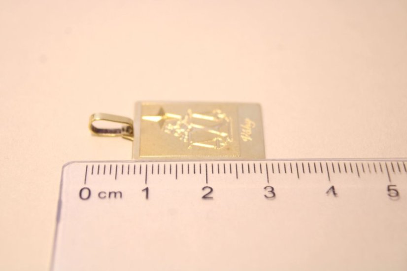 Zlatý prívesok so znamením Váhy, lesklo-matný, žlté zlato, 1,61 g, 14K 585/1000