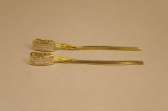 Náušnice - visiace - číre zirkóny - francúzske zapínanie - pozlátené striebro