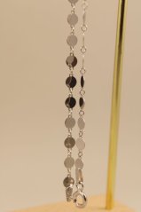 Strieborný náramok ploché lesklé kruhy, 18cm, 1,24g 925/1000