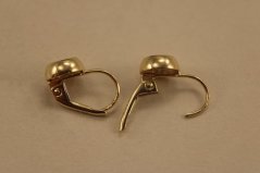 Náušnice - guličky so zirkónmi - patent - žlté zlato - 14k