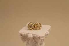 Náušnice so zirkónmi - šrúbky - pozlátené striebro