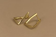 Náušnice- hladké geometrické tvary- pozlátené striebro
