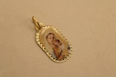 Prívesok - Panna Mária s Ježiškom - žlté zlato - 14K