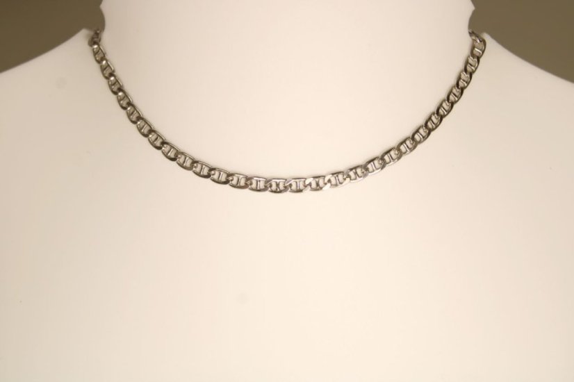Strieborná retiazka vo vzore MARINA GUCCI, hladký vzor, rhodium, 50,5 cm, 4,75 g, 925/1000