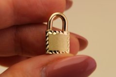Zlatý prívesok - Zámok - Matné detaily - Žlté zlato - 14k