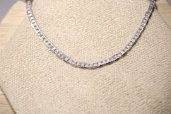 Strieborná retiazka vo vzore MARINA GUCCI, gravírovaný vzor, rhodium, 45,5 cm, 4,64 g, 925/1000