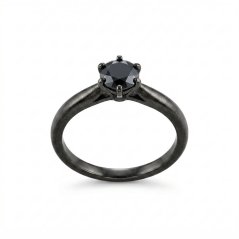 Zlatý prsteň s rutheniom a čiernym diamantom 0,65 ct - 14 karátov