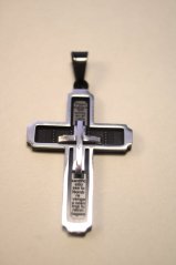 Prívesok krížik z chirurgickej ocele, čierna IP farba, 8,81g, 316/L