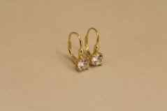 Náušnice - číre zirkóny - patent - pozlátené striebro