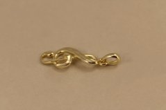 Prívesok- husľový kľúč- fazetový vzhľad- pozlátené striebro