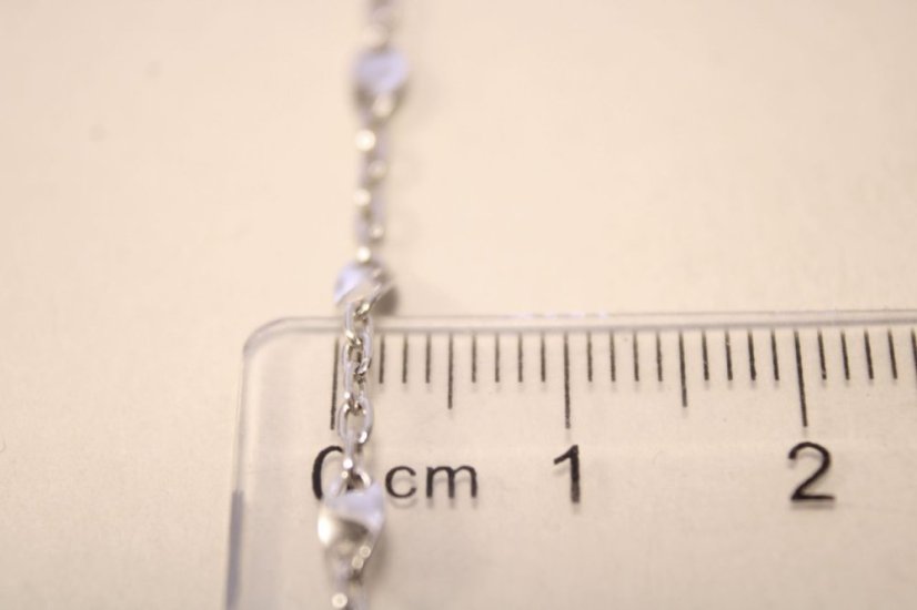 Strieborný náramok s oválnymi platničkami, rhodium, 17 cm, 1,51 g, 925/1000
