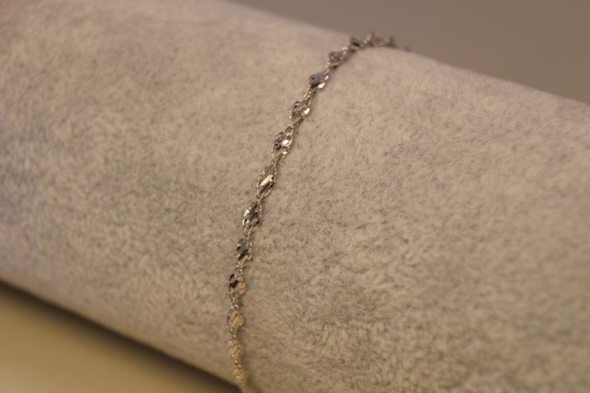 Náramok-Singapur-biele zlato-14 karátov