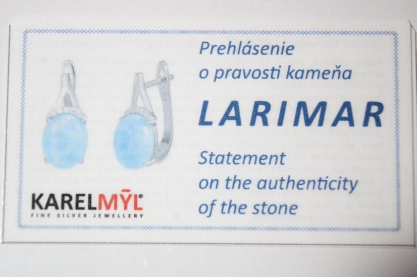 Strieborný prsteň s prírodným zelenomodrým Larimarom, rhódium, veľkosť 56, 2,78g, 925/1000