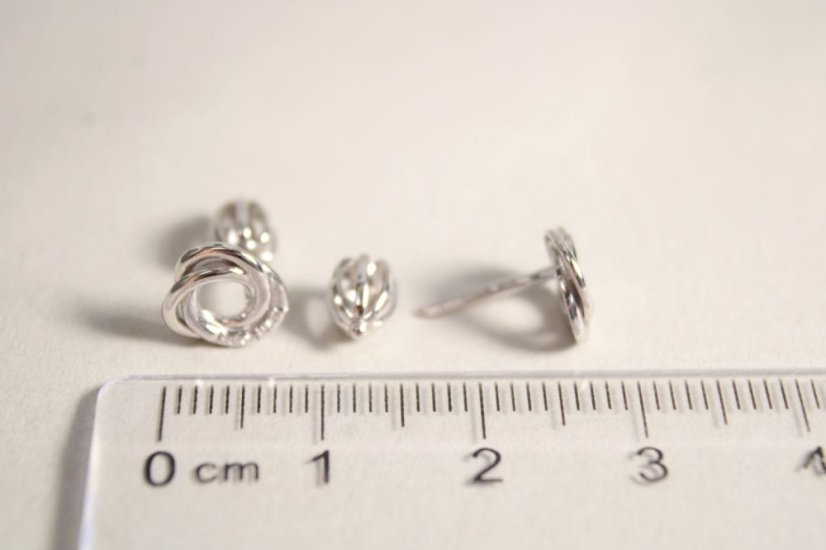 Zlaté náušnice s diamantmi 0,02 ct G-H/Si, biele zlato, šrúbky, 1,45 g, 14K 585/1000