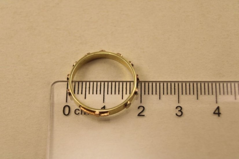 Prsteň- ruženec- kombinované zlato- 14 karátov