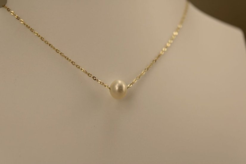 Celebritka-biela perla-žlté zlato-14 karátov