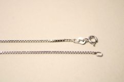 Retiazka Cube - kocka z rhodiovaného striebra, 45,5 cm, 3,24 g, 925/1000